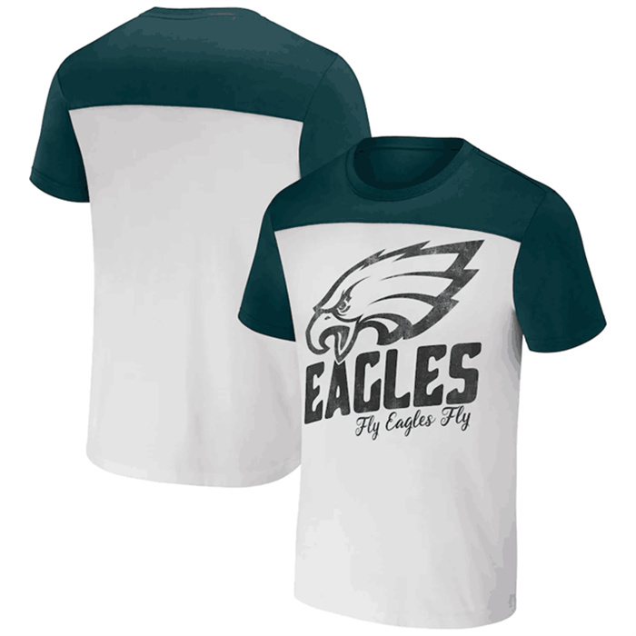 Men's Philadelphia Eagles Cream Green X Darius Rucker Collection Colorblocked T-Shirt Men's Philadelphia Eagles Cream Green X Darius Rucker Collection Colorblocked T-Shirt