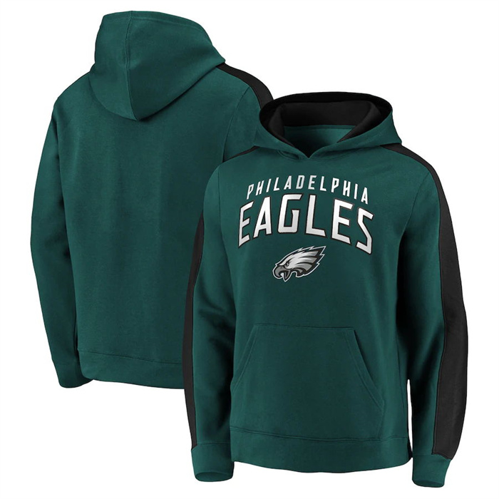 Men's Philadelphia Eagles Green Game Time Arch Pullover Hoodie Men's Philadelphia Eagles Green Game Time Arch Pullover Hoodie