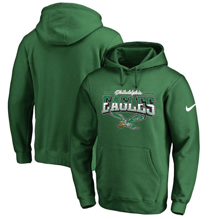 Men's Philadelphia Eagles Green Sideline Pullover HoodieS Men's Philadelphia Eagles Green Sideline Pullover HoodieS