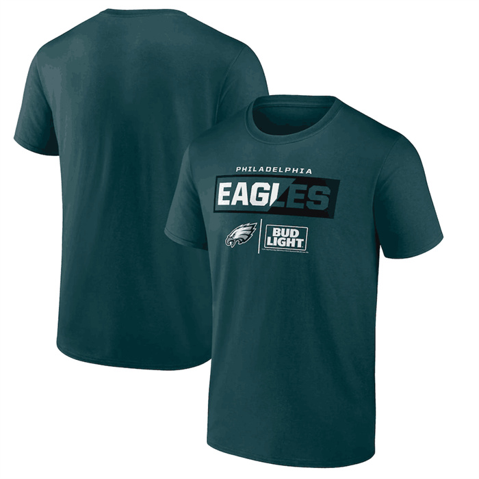Men's Philadelphia Eagles Green X Bud Light T-Shirt Men's Philadelphia Eagles Green X Bud Light T-Shirt