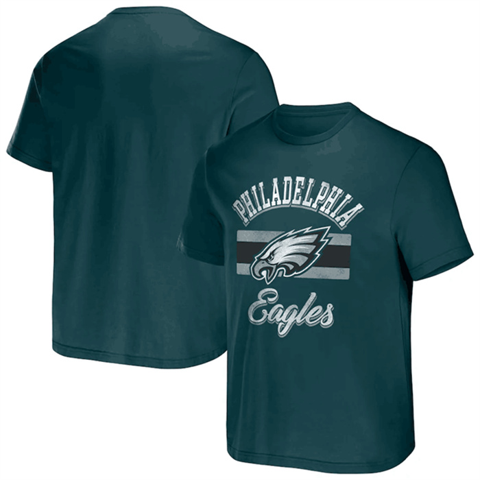 Men's Philadelphia Eagles Green X Darius Rucker Collection Stripe T-Shirt Men's Philadelphia Eagles Green X Darius Rucker Collection Stripe T-Shirt