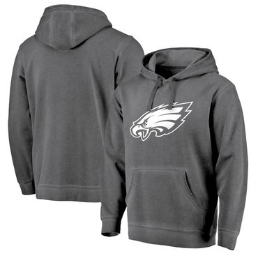 Men's Philadelphia Eagles NFL Pro Line By Fanatics Branded Black White Logo Shadow Washed Pullover Hoodie Men's Philadelphia Eagles NFL Pro Line By Fanatics Branded Black White Logo Shadow Washed Pullover Hoodie