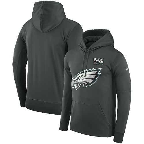 Men's Philadelphia Eagles Nike Anthracite Crucial Catch Performance Pullover Hoodie Men's Philadelphia Eagles Nike Anthracite Crucial Catch Performance Pullover Hoodie