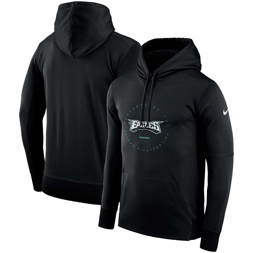 Men's Philadelphia Eagles Nike Black Sideline Property Of Wordmark Logo Performance Pullover Hoodie Men's Philadelphia Eagles Nike Black Sideline Property Of Wordmark Logo Performance Pullover Hoodie
