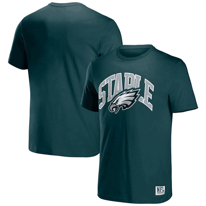 Men's Philadelphia Eagles X Staple Green Logo Lockup T-Shirt Men's Philadelphia Eagles X Staple Green Logo Lockup T-Shirt