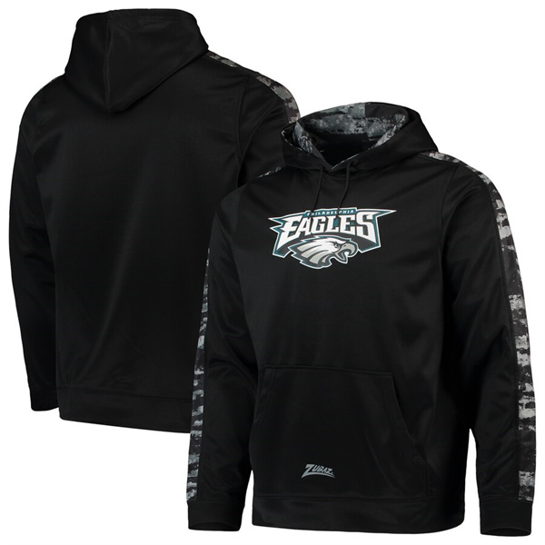 Men's Philadelphia Eagles Zubaz Black Tonal Oxide Pullover Hoodie Men's Philadelphia Eagles Zubaz Black Tonal Oxide Pullover Hoodie