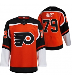 Men's Philadelphia Flyers #79 Carter Hart Orange 2021 Reverse Retro Authentic Jersey Men's Philadelphia Flyers #79 Carter Hart Orange 2021 Reverse Retro Authentic Jersey