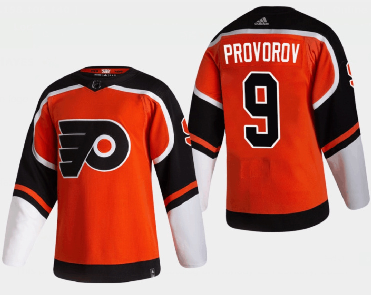 Men's Philadelphia Flyers #9 Ivan Provorov Orange Reverse Retro Stitched NHL Jersey Men's Philadelphia Flyers #9 Ivan Provorov Orange Reverse Retro Stitched NHL Jersey