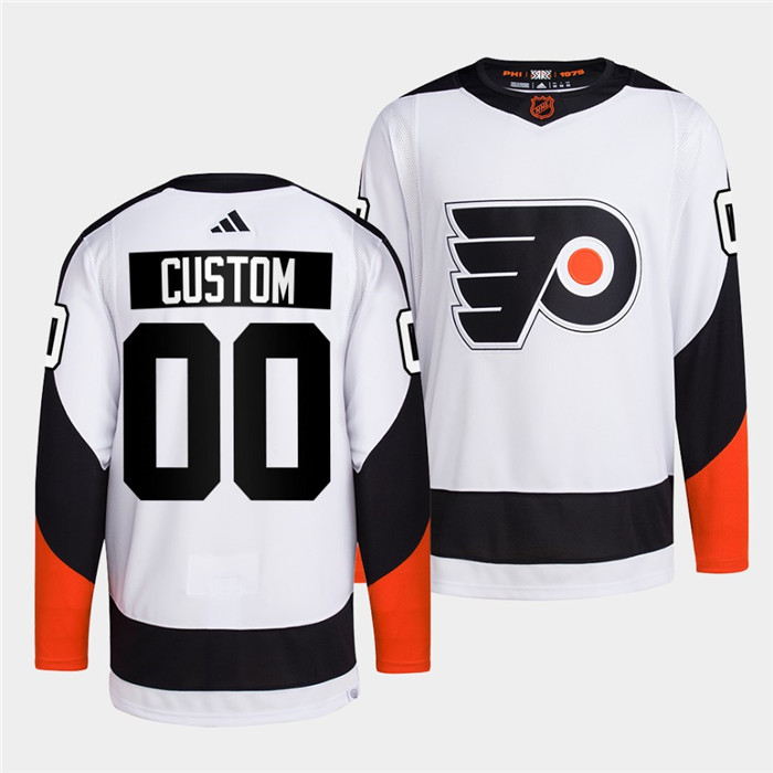 Men's Philadelphia Flyers Custom White 2022 Reverse Retro Stitched Jersey Men's Philadelphia Flyers Custom White 2022 Reverse Retro Stitched Jersey