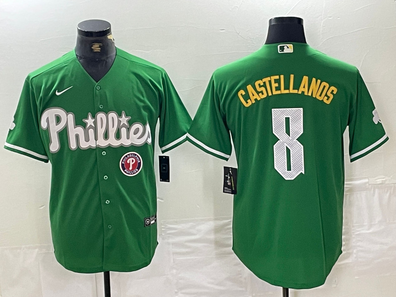 Men's Philadelphia Phillies #8 Nick Castellanos Green 2024 City Connect Stitched Jersey1