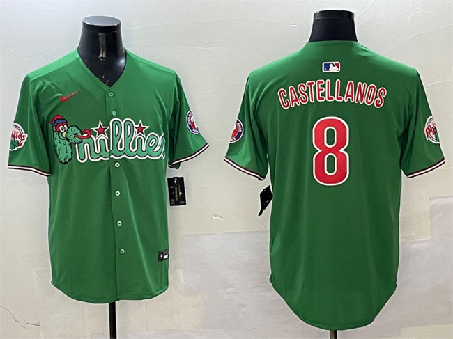 Men's Philadelphia Phillies #8 Nick Castellanos Green Phanatic Limited Stitched Jersey