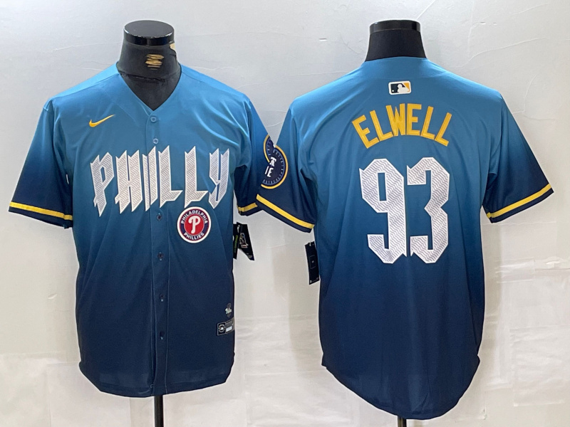Men's Philadelphia Phillies #93 Jason Elwell Blue 2024 City Connect Limited Stitched Jersey 1 Men's Philadelphia Phillies #93 Jason Elwell Blue 2024 City Connect Limited Stitched Jersey 1
