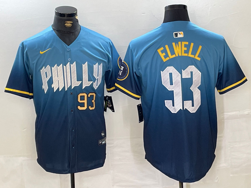 Men's Philadelphia Phillies #93 Jason Elwell Blue 2024 City Connect Limited Stitched Jersey 9 Men's Philadelphia Phillies #93 Jason Elwell Blue 2024 City Connect Limited Stitched Jersey 9