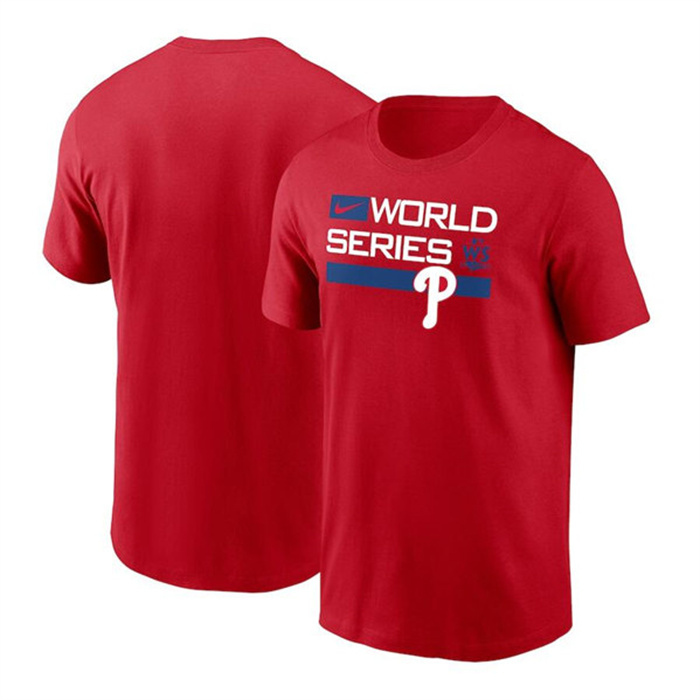 Men's Philadelphia Phillies 2022 Red World Series T-Shirt Men's Philadelphia Phillies 2022 Red World Series T-Shirt