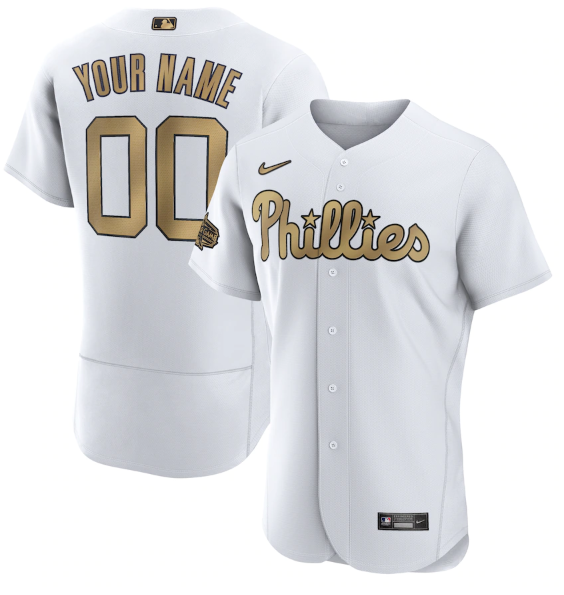Men's Philadelphia Phillies Active Player Custom 2022 All-Star White Flex Base Stitched MLB Jersey Men's Philadelphia Phillies Active Player Custom 2022 All-Star White Flex Base Stitched MLB Jersey