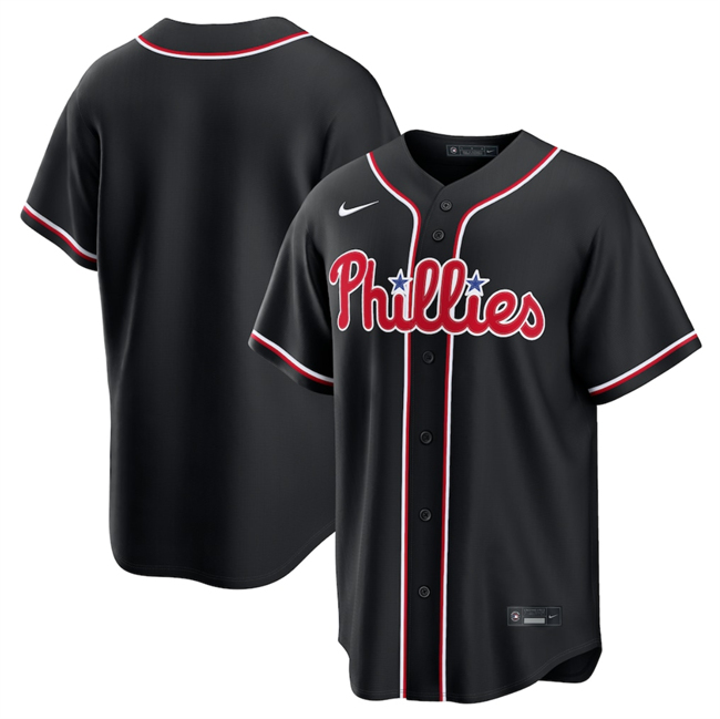 Men's Philadelphia Phillies Blank 2026 Fashion Replica Black Out Stitched Baseball Jersey Men's Philadelphia Phillies Blank 2026 Fashion Replica Black Out Stitched Baseball Jersey