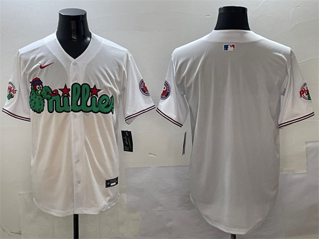 Men's Philadelphia Phillies Blank White Phanatic Limited Stitched Jersey 1