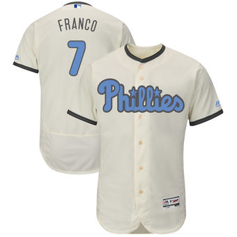 Men's Philadelphia Phillies Maikel Franco Majestic Cream Father's Day FlexBase Jersey