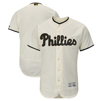 Men's Philadelphia Phillies Majestic Cream 2018 Memorial Day Authentic Collection Flex Base Team Custom Jersey Men's Philadelphia Phillies Majestic Cream 2018 Memorial Day Authentic Collection Flex Base Team Custom Jersey
