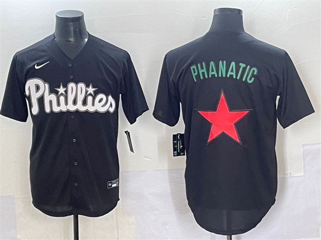 Men's Philadelphia Phillies Phanatic Black Lights Out Limited Stitched Baseball Jersey