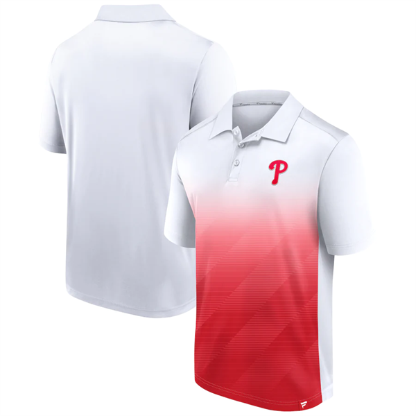 Men's Philadelphia Phillies White Red Iconic Parameter Sublimated Polo