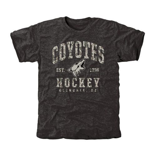 Men's Phoenix Coyotes Black Camo Stack T-Shirt Men's Phoenix Coyotes Black Camo Stack T-Shirt