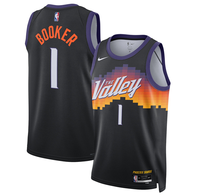 Men's Phoenix Suns #1 Devin Booker Black 2025 26 City Edition Stitched Basketball Jersey Men's Phoenix Suns #1 Devin Booker Black 2025 26 City Edition Stitched Basketball Jersey