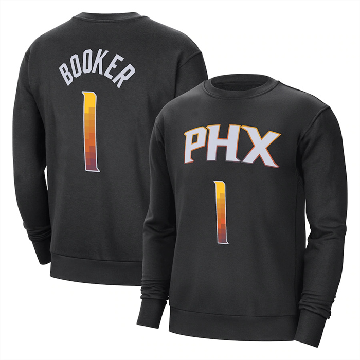 Men's Phoenix Suns #1 Devin Booker Black Long Sleeve T-Shirt Men's Phoenix Suns #1 Devin Booker Black Long Sleeve T-Shirt