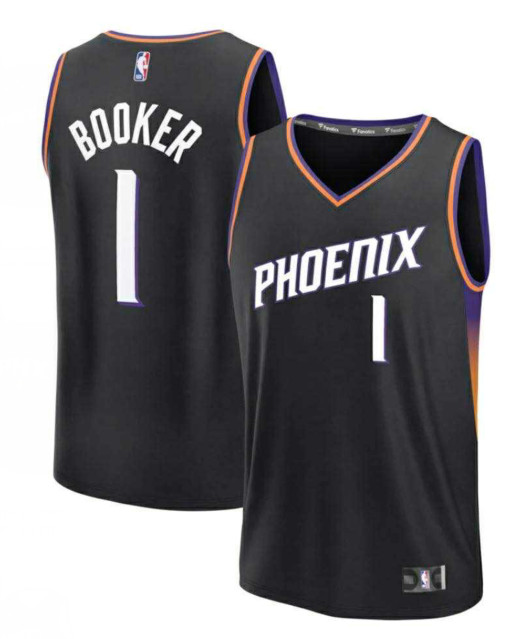 Men's Phoenix Suns #1 Devin Booker Black Stitched Basketball Jersey Men's Phoenix Suns #1 Devin Booker Black Stitched Basketball Jersey