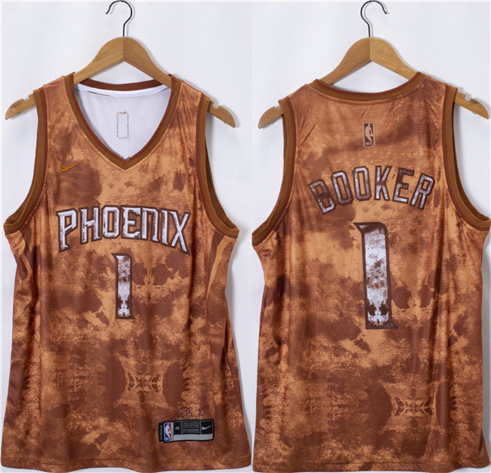 Men's Phoenix Suns #1 Devin Booker Orange 2023 Select Series Stitched Basketball Jersey Men's Phoenix Suns #1 Devin Booker Orange 2023 Select Series Stitched Basketball Jersey