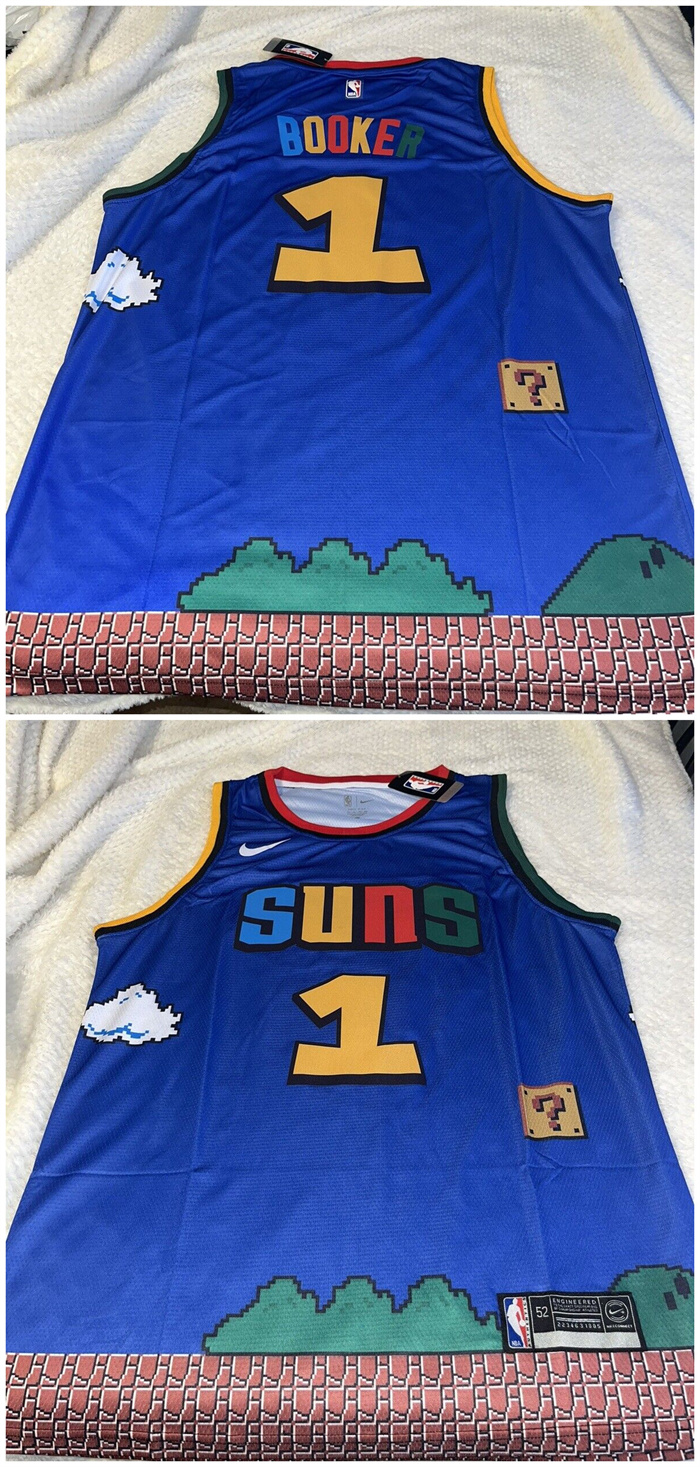 Men's Phoenix Suns #1 Devin Booker Purple Print Basketball Jersey Men's Phoenix Suns #1 Devin Booker Purple Print Basketball Jersey