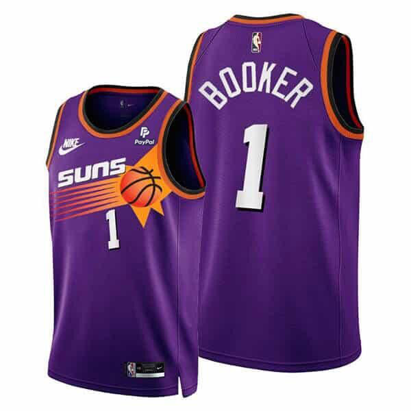 Men's Phoenix Suns #1 Devin Booker Purple Stitched Basketball Jersey Men's Phoenix Suns #1 Devin Booker Purple Stitched Basketball Jersey