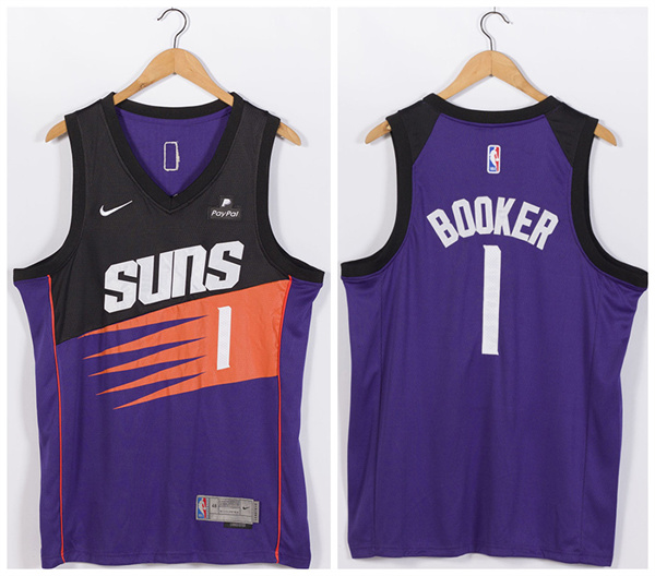 Men's Phoenix Suns #1 Devin Booker Purple Stitched Jersey Men's Phoenix Suns #1 Devin Booker Purple Stitched Jersey