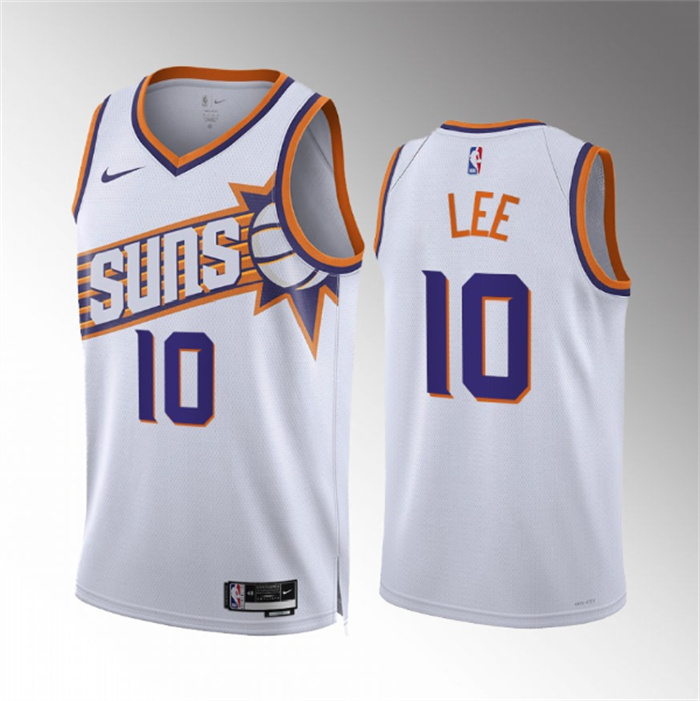 Men's Phoenix Suns #10 Damion Lee White Association Edition Stitched Basketball Jersey Men's Phoenix Suns #10 Damion Lee White Association Edition Stitched Basketball Jersey