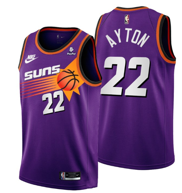 Men's Phoenix Suns #22 Deandre Ayton Purple Stitched Basketball Jersey Men's Phoenix Suns #22 Deandre Ayton Purple Stitched Basketball Jersey