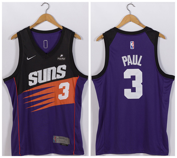 Men's Phoenix Suns #3 Chris Paul Purple Stitched Jersey Men's Phoenix Suns #3 Chris Paul Purple Stitched Jersey