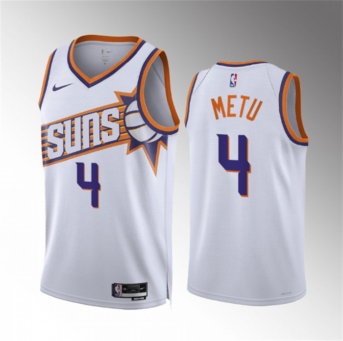 Men's Phoenix Suns #4 Chimezie Metu White Association Edition Stitched Basketball Jersey Men's Phoenix Suns #4 Chimezie Metu White Association Edition Stitched Basketball Jersey