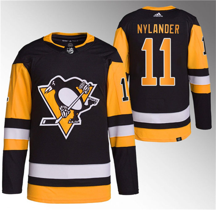 Men's Pittsburgh Penguins #11 Alex Nylander Black Stitched Jersey Men's Pittsburgh Penguins #11 Alex Nylander Black Stitched Jersey