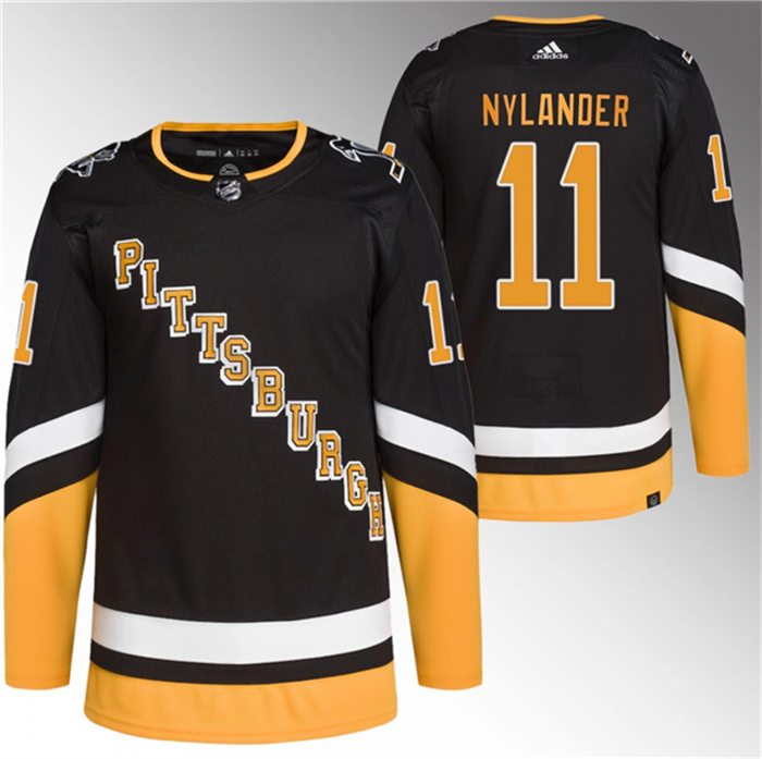Men's Pittsburgh Penguins #11 Alex Nylander Black Stitched Jerseys Men's Pittsburgh Penguins #11 Alex Nylander Black Stitched Jerseys