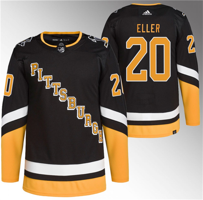 Men's Pittsburgh Penguins #20 Lars Eller Black Stitched Jerseys Men's Pittsburgh Penguins #20 Lars Eller Black Stitched Jerseys