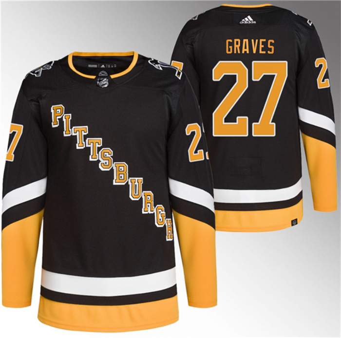 Men's Pittsburgh Penguins #27 Ryan Graves Black 2021 22 Alternate Primegreen Stitched Jerseys Men's Pittsburgh Penguins #27 Ryan Graves Black 2021 22 Alternate Primegreen Stitched Jerseys