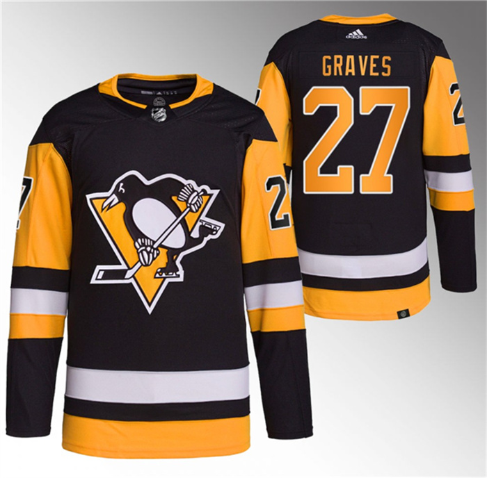 Men's Pittsburgh Penguins #27 Ryan Graves Black Stitched Jersey Men's Pittsburgh Penguins #27 Ryan Graves Black Stitched Jersey