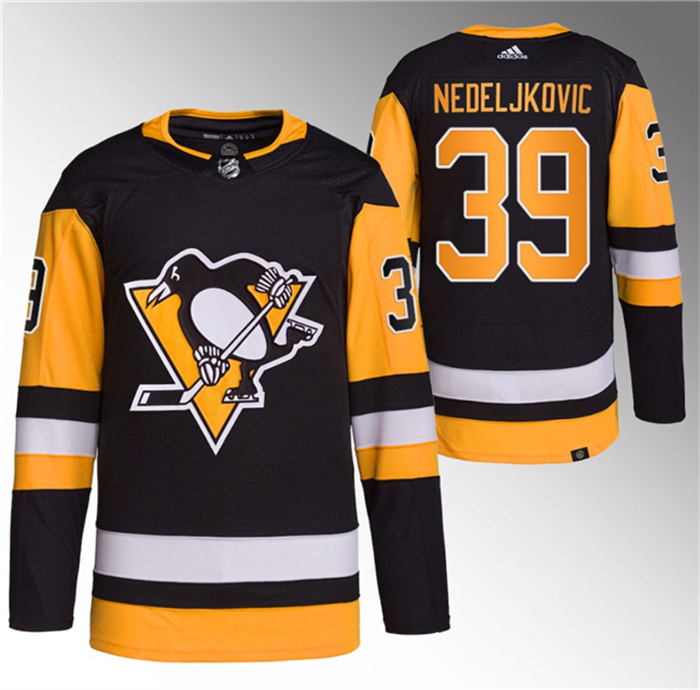Men's Pittsburgh Penguins #39 Alex Nedeljkovic Black Stitched Jersey Men's Pittsburgh Penguins #39 Alex Nedeljkovic Black Stitched Jersey