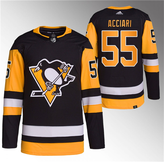 Men's Pittsburgh Penguins #55 Noel Acciari Black Stitched Jersey Men's Pittsburgh Penguins #55 Noel Acciari Black Stitched Jersey