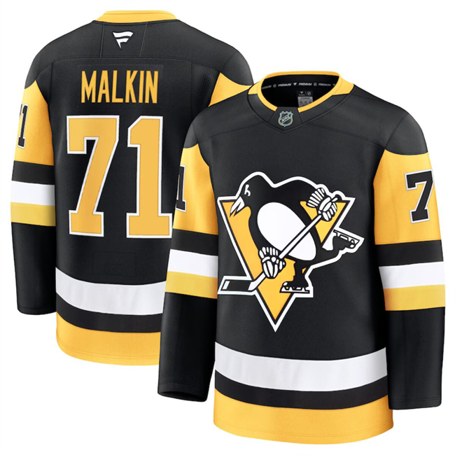 Men's Pittsburgh Penguins #71 Evgeni Malkin Black 2024-25 Home Stitched Hockey Jersey Men's Pittsburgh Penguins #71 Evgeni Malkin Black 2024-25 Home Stitched Hockey Jersey