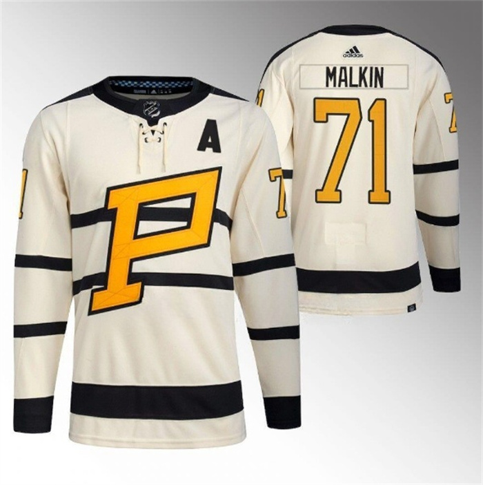 Men's Pittsburgh Penguins #71 Evgeni Malkin Cream 2023 Winter Classic Stitched Jersey Men's Pittsburgh Penguins #71 Evgeni Malkin Cream 2023 Winter Classic Stitched Jersey