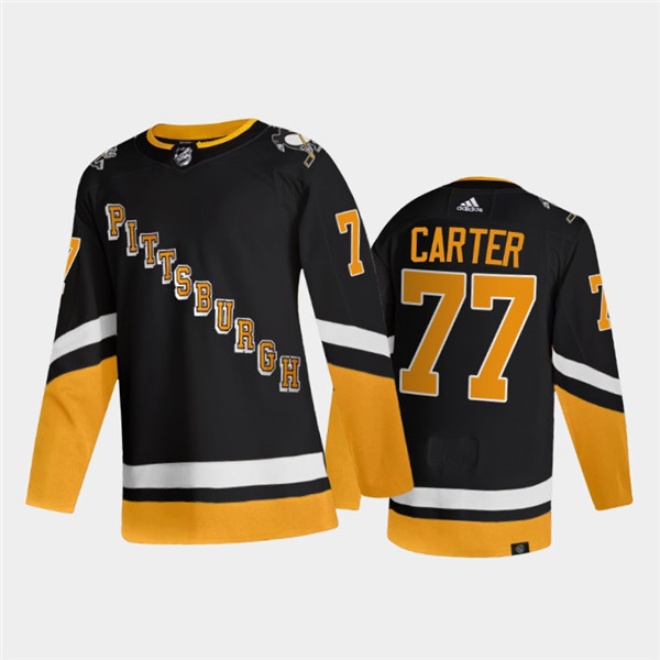 Men's Pittsburgh Penguins #77 Jeff Carter 2021 2022 Black Stitched Jersey Men's Pittsburgh Penguins #77 Jeff Carter 2021 2022 Black Stitched Jersey