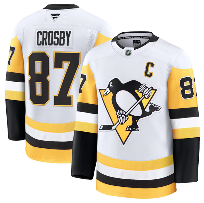 Men's Pittsburgh Penguins Active Player Custom White 2024-25 Away Stitched Hockey Jersey Men's Pittsburgh Penguins Active Player Custom White 2024-25 Away Stitched Hockey Jersey