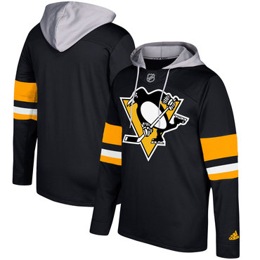 Men's Pittsburgh Penguins Adidas Black Silver Jersey Pullover Hoodie