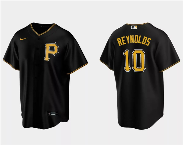 Men's Pittsburgh Pirates #10 Bryan Reynolds Black Cool Base Stitched Baseball Jersey Men's Pittsburgh Pirates #10 Bryan Reynolds Black Cool Base Stitched Baseball Jersey